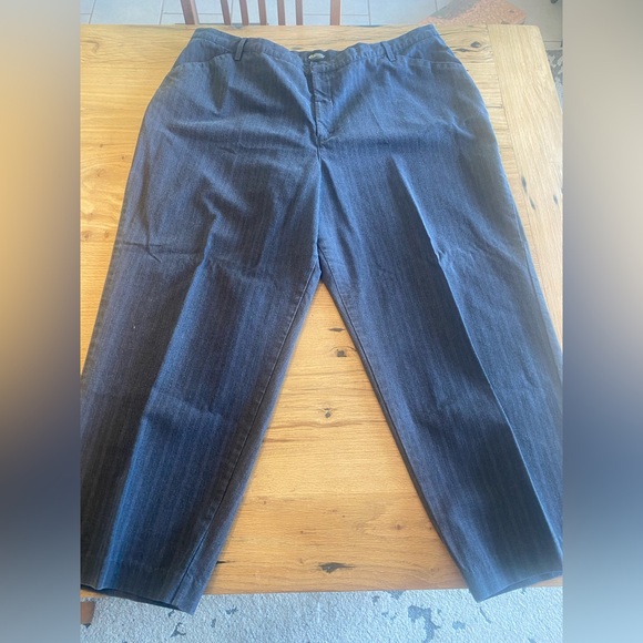 Lee Performance Khakis Stripe‎ Gray Wide Leg Women’s 26 Preloved - Picture 1 of 8